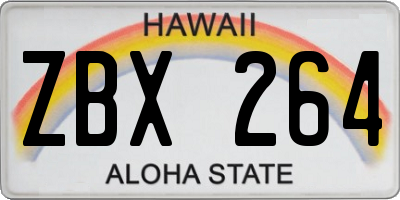 HI license plate ZBX264