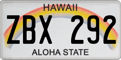 HI license plate ZBX292