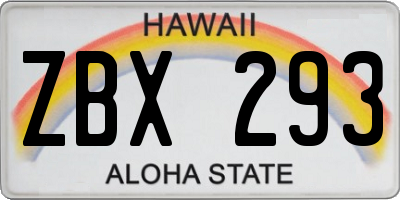 HI license plate ZBX293