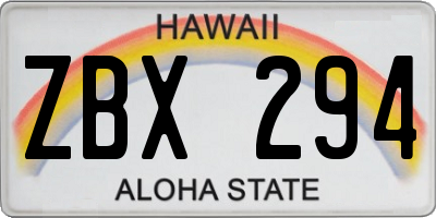 HI license plate ZBX294