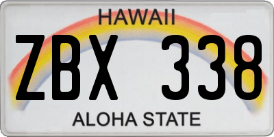 HI license plate ZBX338