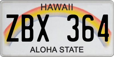 HI license plate ZBX364