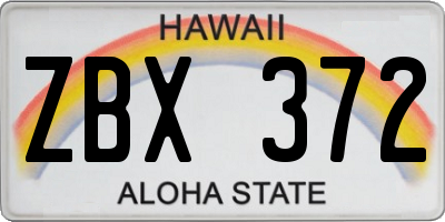 HI license plate ZBX372