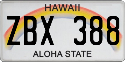 HI license plate ZBX388