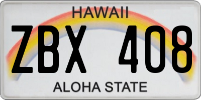 HI license plate ZBX408