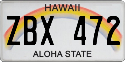 HI license plate ZBX472