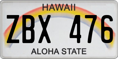 HI license plate ZBX476