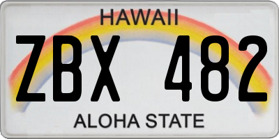 HI license plate ZBX482