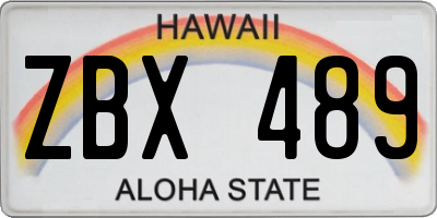 HI license plate ZBX489