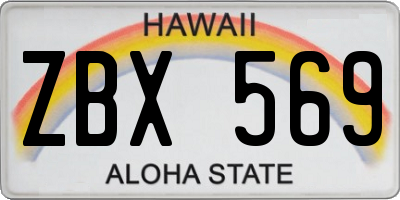 HI license plate ZBX569