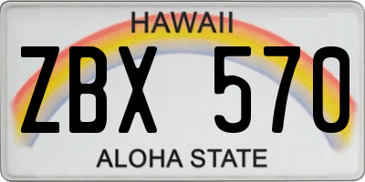 HI license plate ZBX570