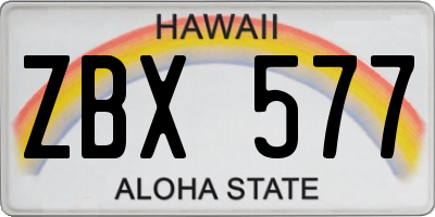 HI license plate ZBX577