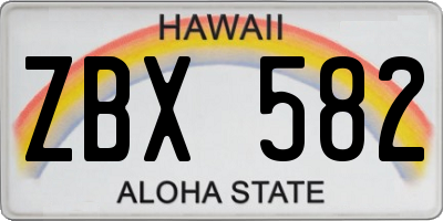 HI license plate ZBX582