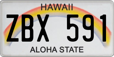 HI license plate ZBX591