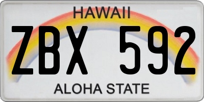 HI license plate ZBX592