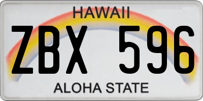 HI license plate ZBX596