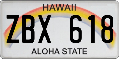 HI license plate ZBX618