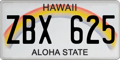 HI license plate ZBX625