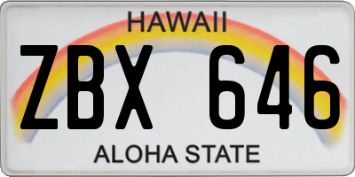 HI license plate ZBX646