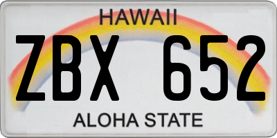 HI license plate ZBX652