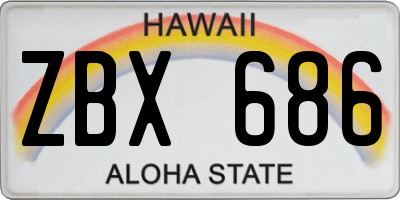 HI license plate ZBX686