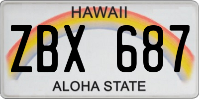 HI license plate ZBX687