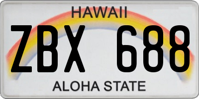 HI license plate ZBX688
