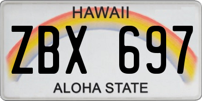 HI license plate ZBX697