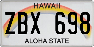 HI license plate ZBX698