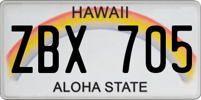 HI license plate ZBX705