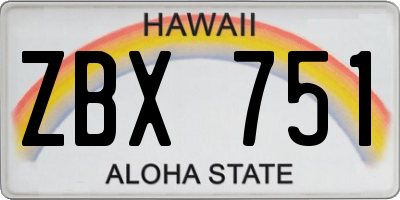 HI license plate ZBX751