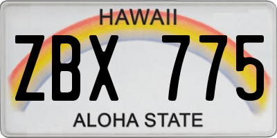 HI license plate ZBX775