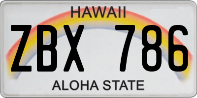 HI license plate ZBX786