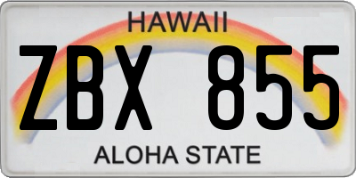 HI license plate ZBX855