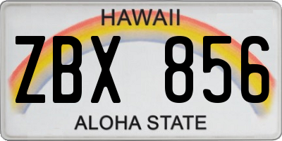 HI license plate ZBX856