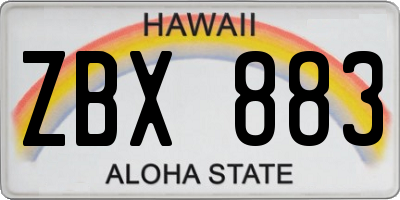 HI license plate ZBX883