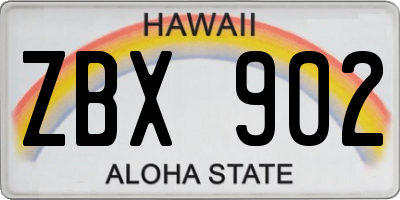 HI license plate ZBX902