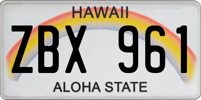 HI license plate ZBX961
