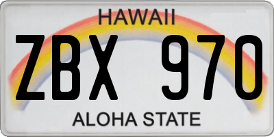 HI license plate ZBX970