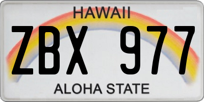 HI license plate ZBX977
