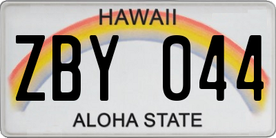 HI license plate ZBY044