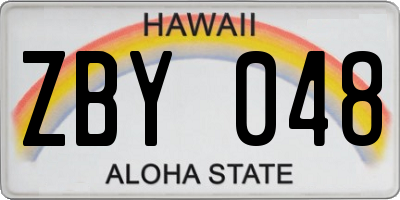 HI license plate ZBY048