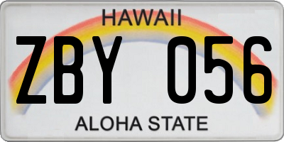 HI license plate ZBY056