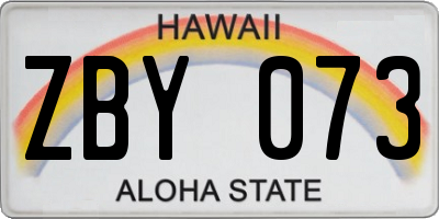 HI license plate ZBY073