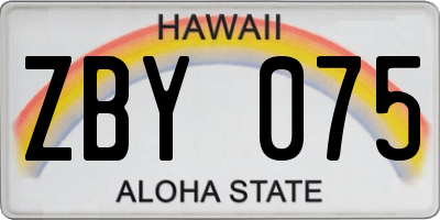 HI license plate ZBY075