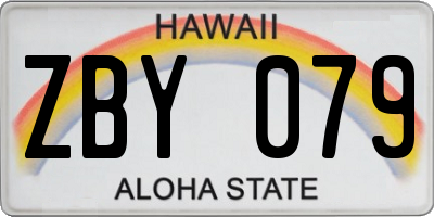 HI license plate ZBY079