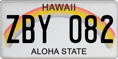 HI license plate ZBY082