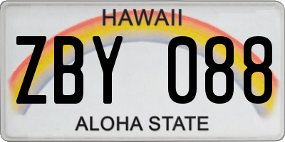 HI license plate ZBY088