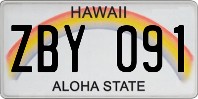 HI license plate ZBY091