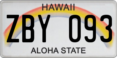 HI license plate ZBY093